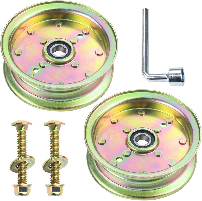 POSFLAG 2 Pack 589766102 Husqvarna Idler Pulley Replaces Husqvarna 539132728 Deck Idler Pulley, 539132728 Husqvarna Idler Pulley, 589766101, 539-132728, 539 13 27-28 for Husqvarna MZ61, RZ46I Tractors - Image 1